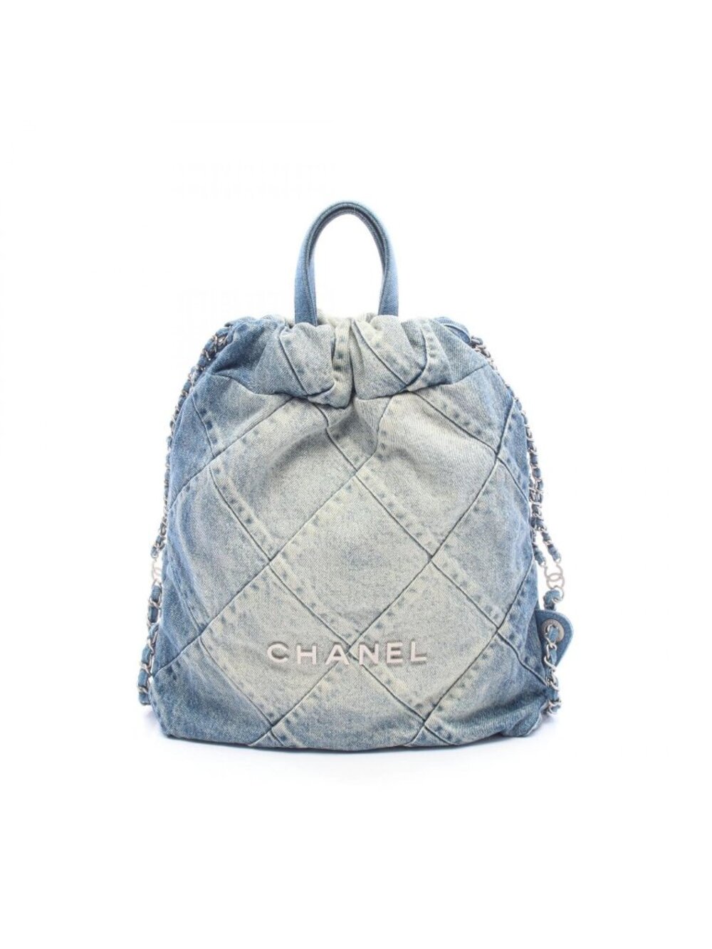 Chanel Backpack Chanel 22 Blue Denim Chain